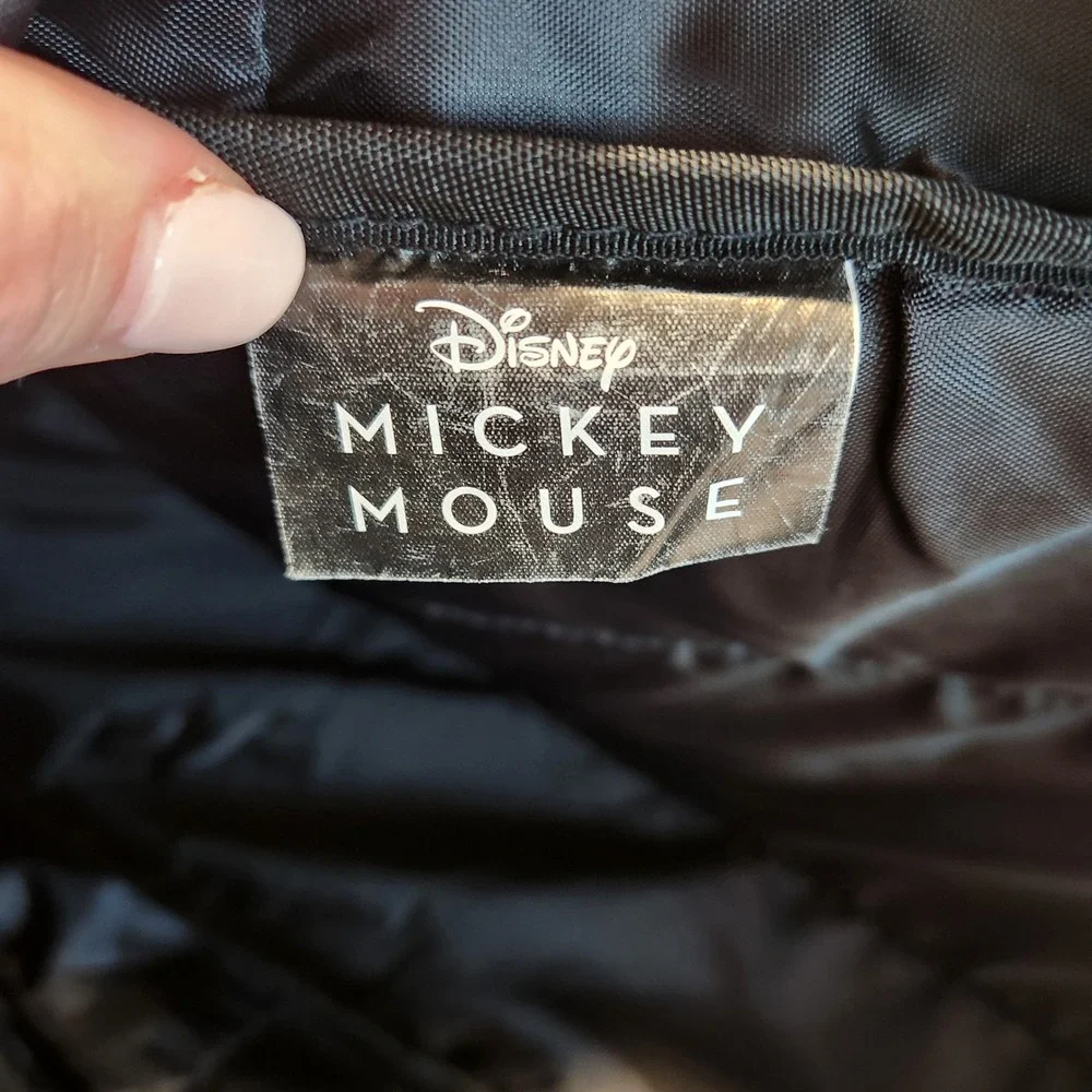 Disney Mickey Mouse Navy Blue All Over Print Polyester Backpack Front Zip Pocket